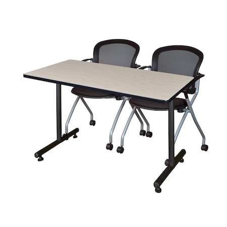 Kobe Rectangle Tables > Training Tables > Kobe Training Table & Chair Sets, 48 W, 30 L, 29 H, Maple MKTRCT4830PL23BK